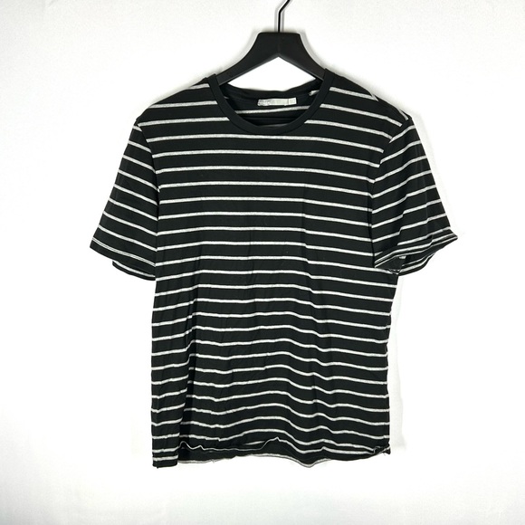 Vince Tops - Vince Black Striped Short Sleeve Crew M